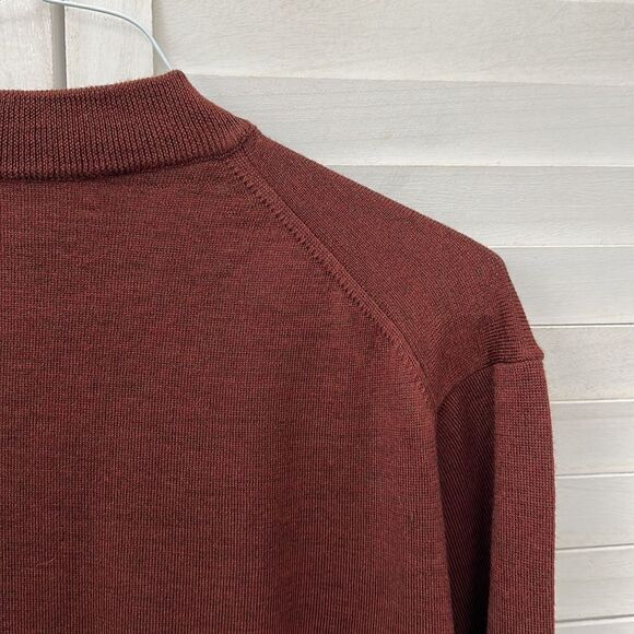 Ponte Vecchio Sweater Large Merino Wool Burgundy - Picture 10 of 11